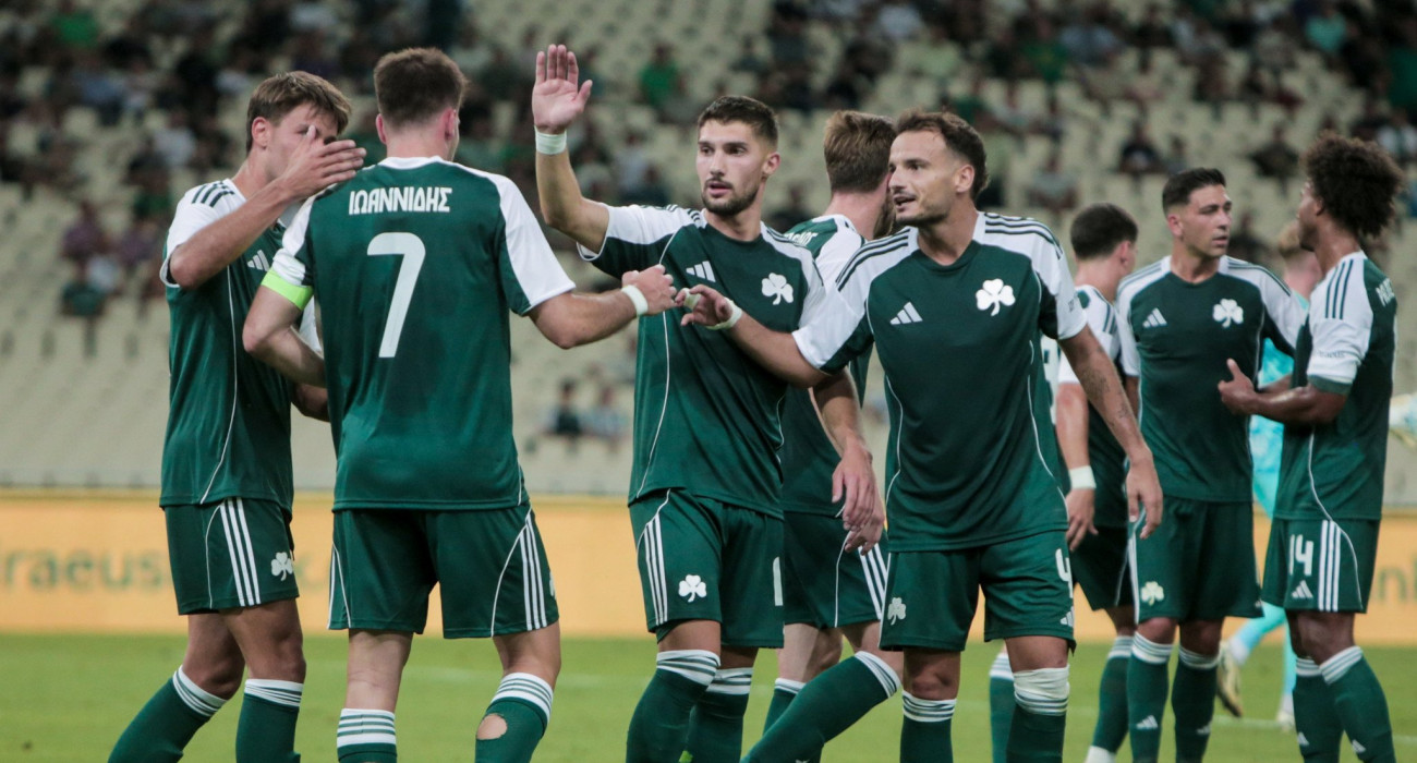 Οι παίκτες του Παναθηναϊκού πανηγυρίζουν / Πηγή: Eurokinissi