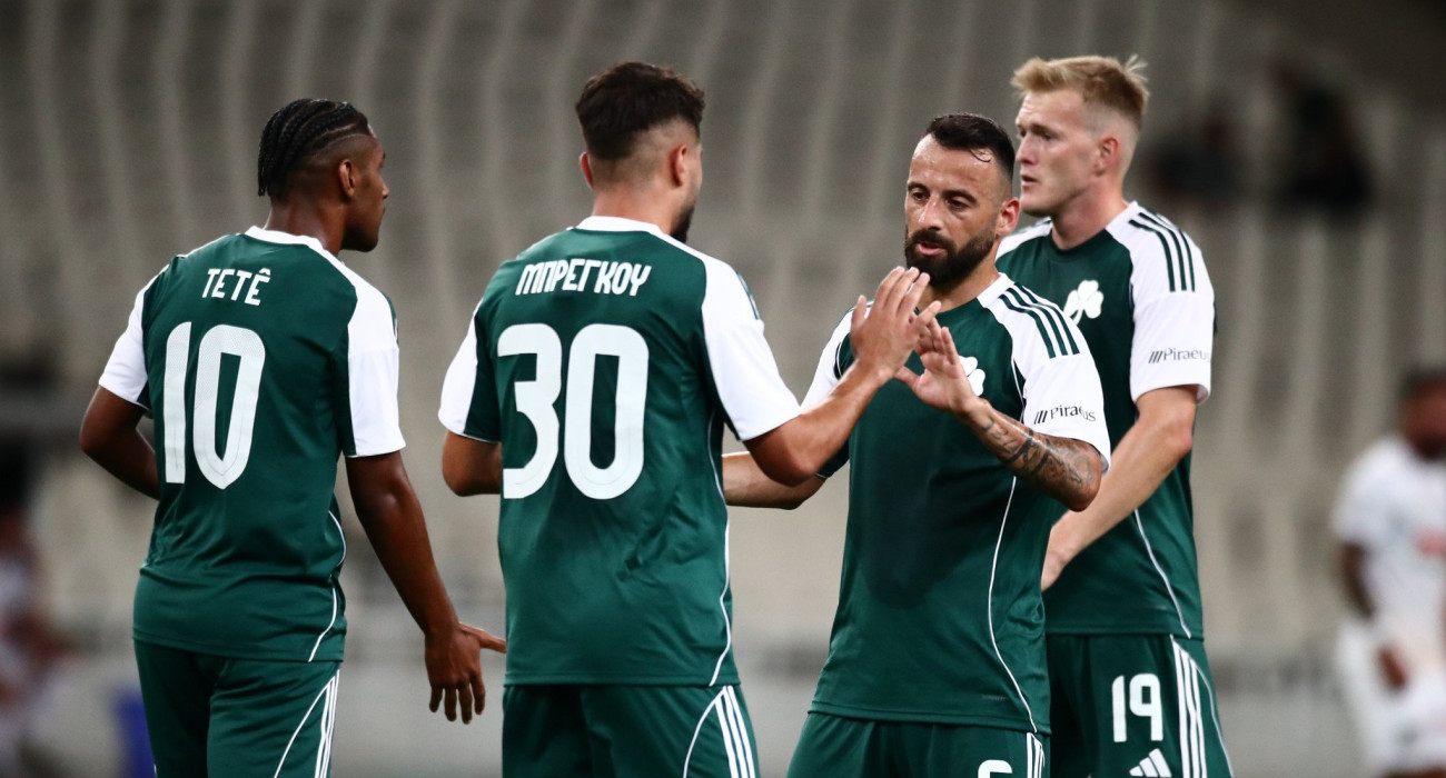 Οι παίκτες του Παναθηναϊκού πανηγυρίζουν / Πηγή: Eurokinissi