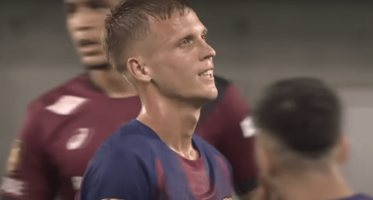 O Ντάνι Όλμο φορώντας την νέα εμφάνιση της Μπαρτσελόνα / Πηγή: Printscreen