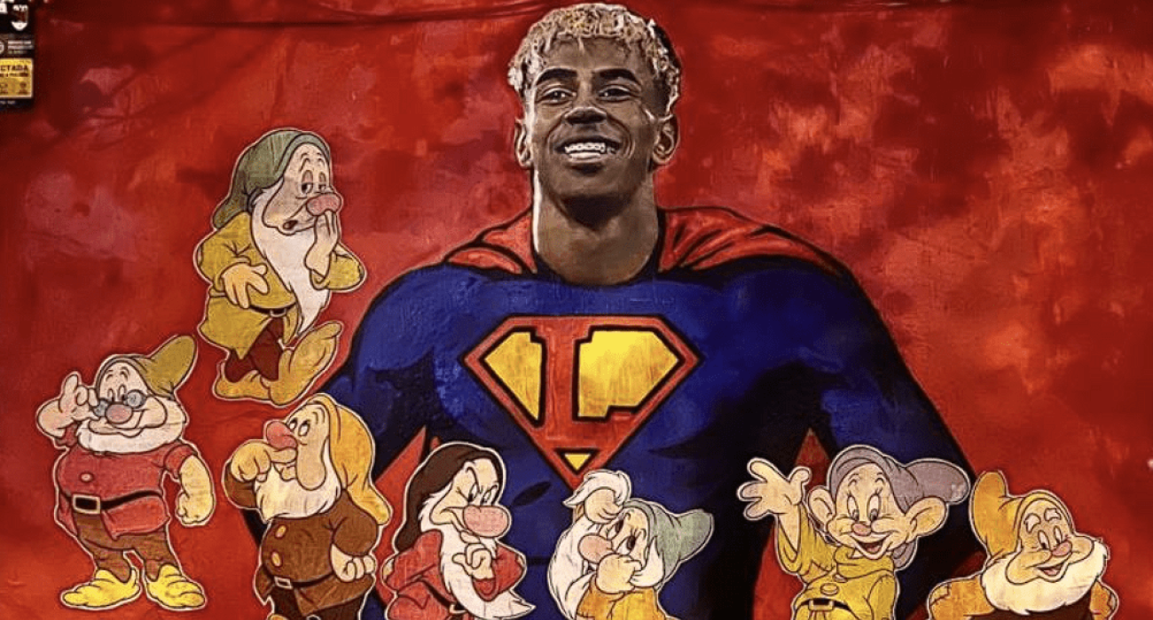 Το γκράφιτι με τον Λαμίν Γιαμάλ μετά τον βανδαλισμό / Πηγή: Printscreen