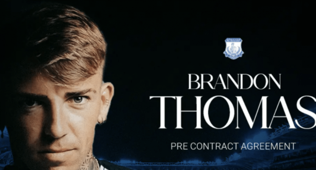 Ο Μπράντον Τόμας στον Απόλλων Λεμεσού/ Πηγή: Apollon fc