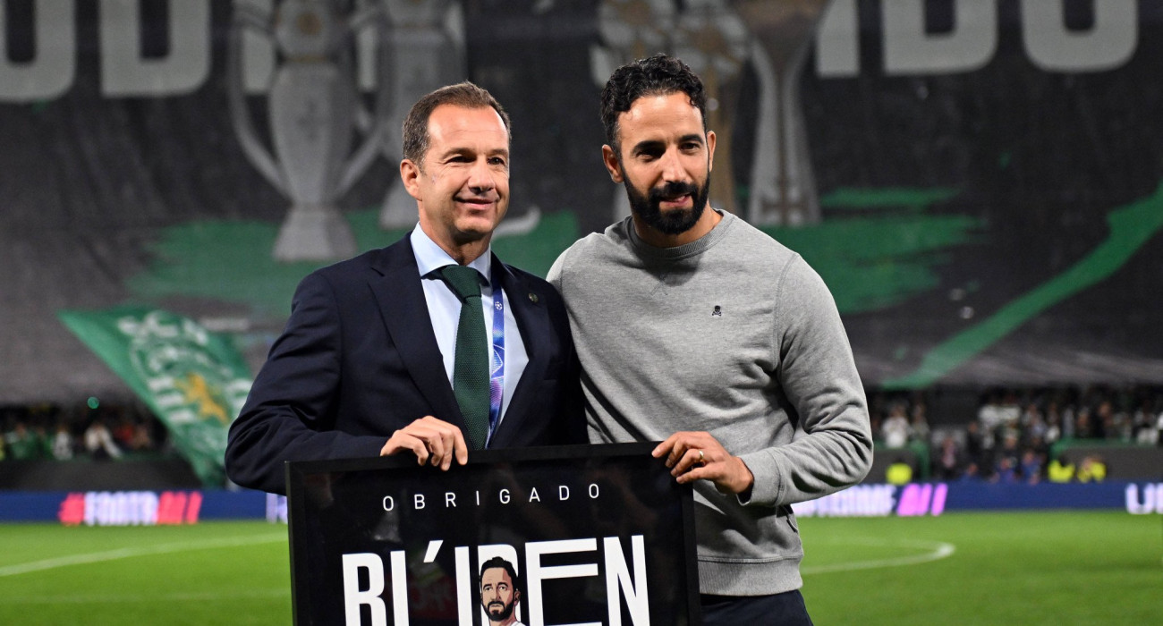 Ο πρόεδρος της Σπόρτινγκ Λισαβόνας με τον Ρούμπεν Αμορίμ/Πηγή: Imago