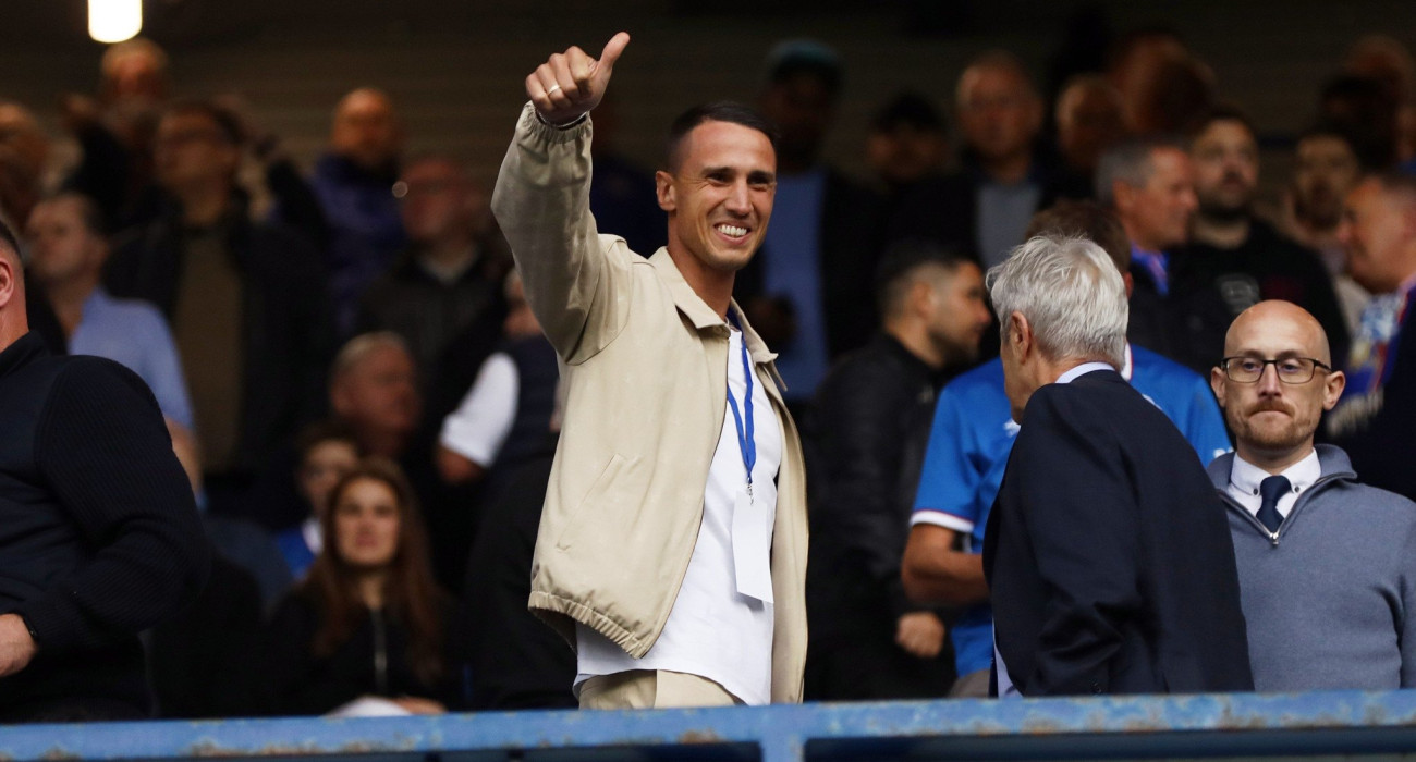 Ο Οδυσσέας Βλαχοδήμος παρακολουθεί το παιχνίδι Ρέιντζερς - Παναθηναϊκός, Πηγή: Intime