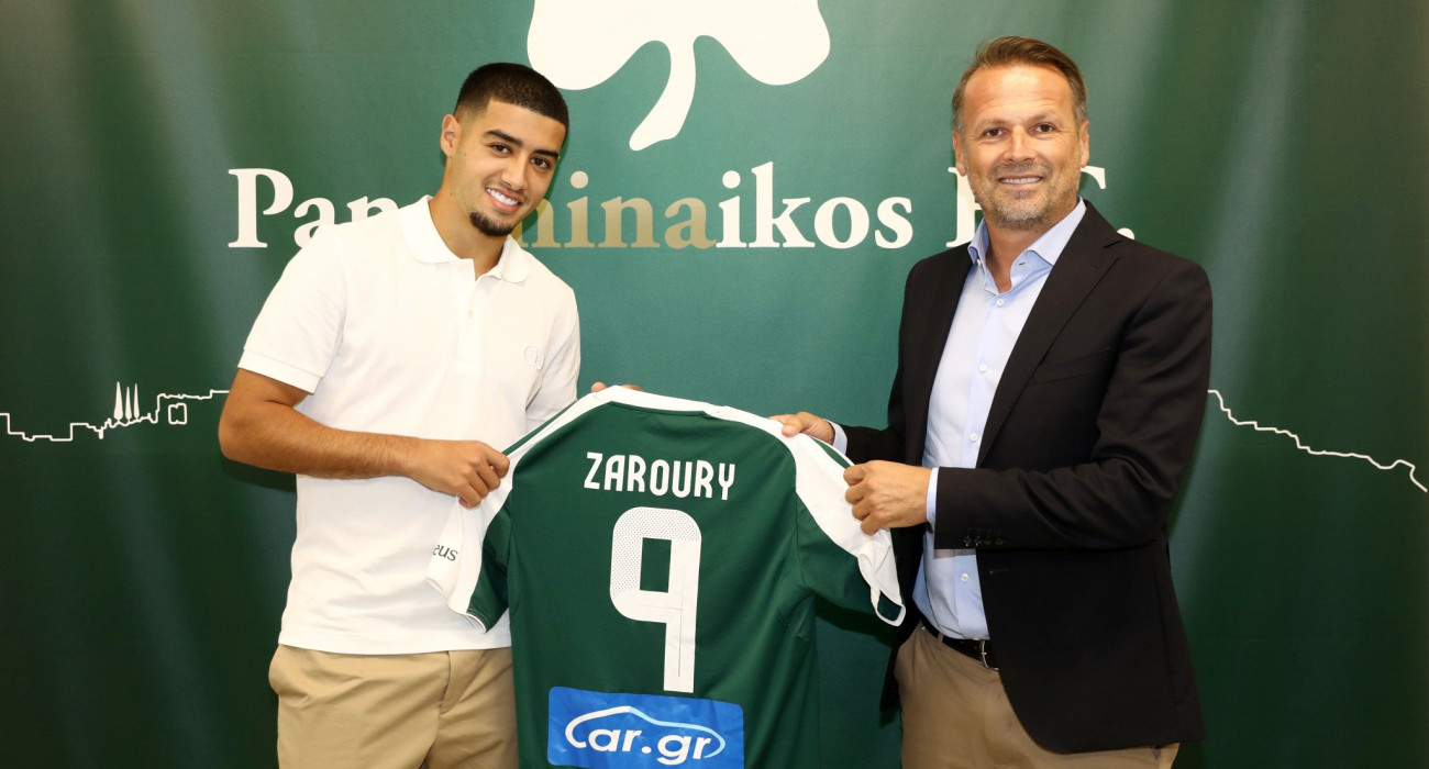 Ο Ανάς Ζαρουρί μαζί με τον τεχνικό διευθυντή του Παναθηναϊκού, Γιάννη Παπαδημητρίου - ΠΗΓΗ: INTIM