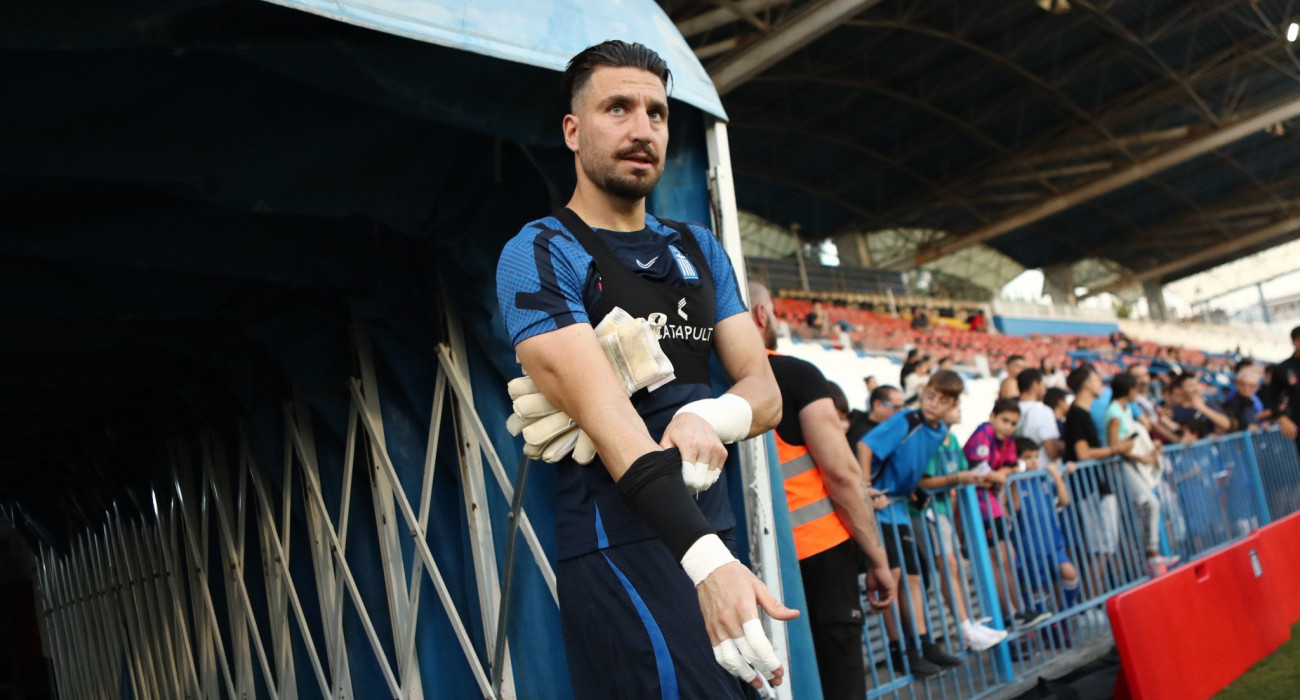 Ο Σωκράτης Διούδης στην προπόνηση της Εθνικής ομάδας / Πηγή: Eurokinissi