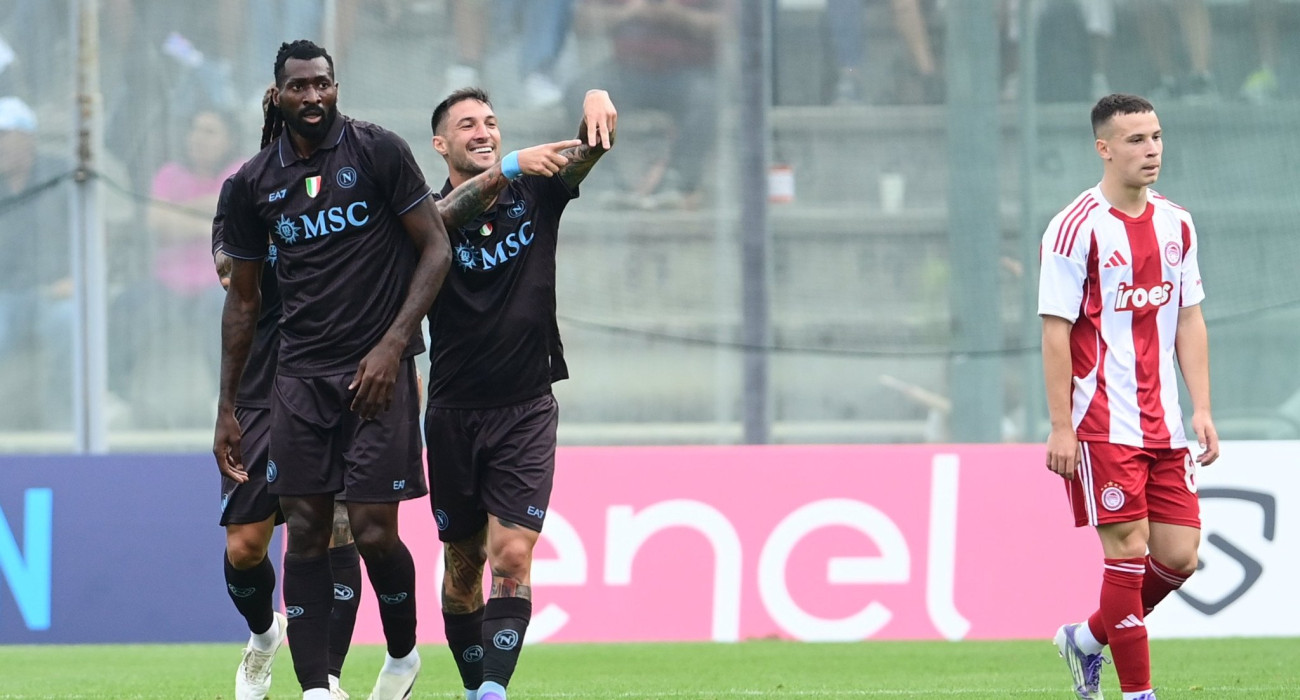 Ο πανηγυρισμός του Ματέο Πολιτάνο στο γκολ του κόντρα στον Ολυμπιακό / Πηγή: Eurokinissi