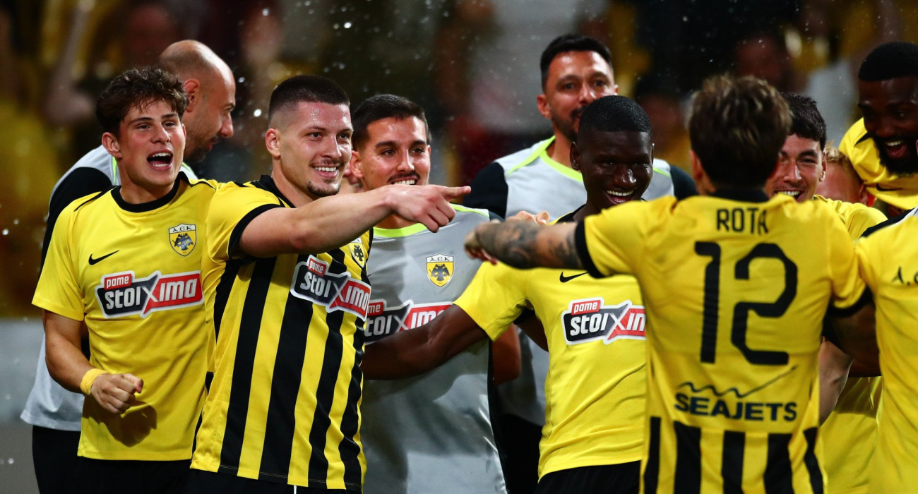 Πανηγυρισμοί των παικτών της ΑΕΚ / Πηγή: Eurokinissi