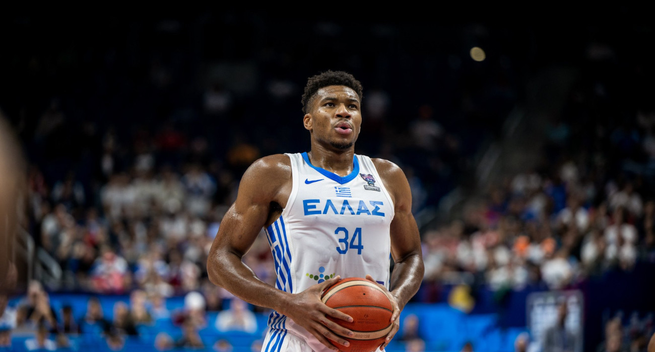 Ο Γιάννης Αντετοκούνμπο σε παλαιότερο αγώνα της εθνικής Ελλάδας / Πηγή: Eurokinissi