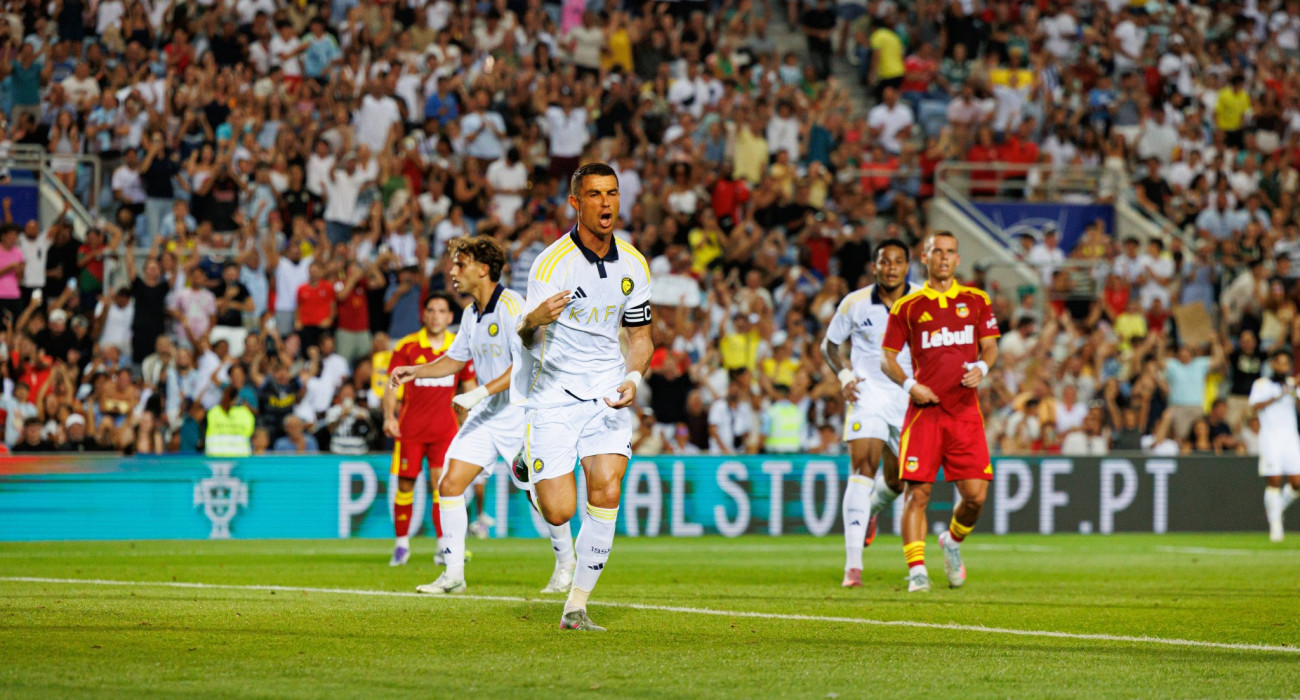 Ο Κριστιάνο Ρονάλντο πανηγυρίζει το ένα από τα τρία γκολ που έβαλε κόντρα στην Ρίο Άβε / Πηγή: Imago