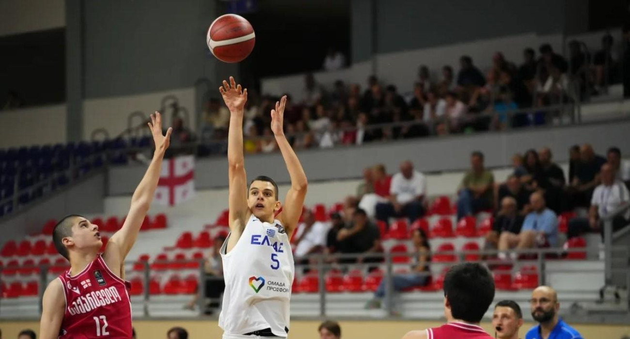 Στιγμιότυπο από τον αγώνα μεταξύ Ελλάδας και Γεωργίας / Πηγή: EOK