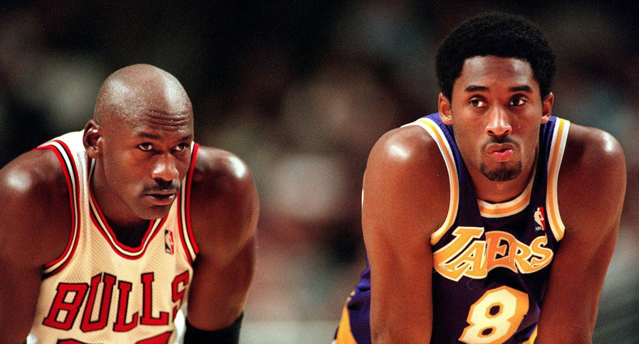 Ο Μάικλ Τζόρνταν και ο Κόμπι Μπράιαντ,Πηγή: Imago