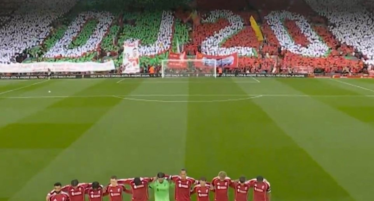 Το κορεό των φίλων της Λίβερπουλ για τον Ντιόγκο Ζότα / Screenshot