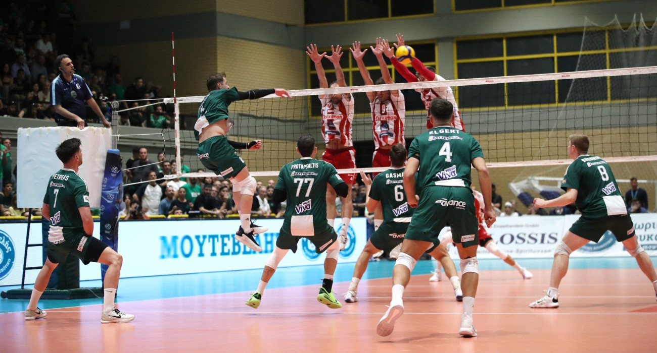 Ο 3ος τελικός της Volley League Ανδρών ανάμεσα σε Παναθηναϊκό και Ολυμπιακό στο Μετς / Πηγή: Intime