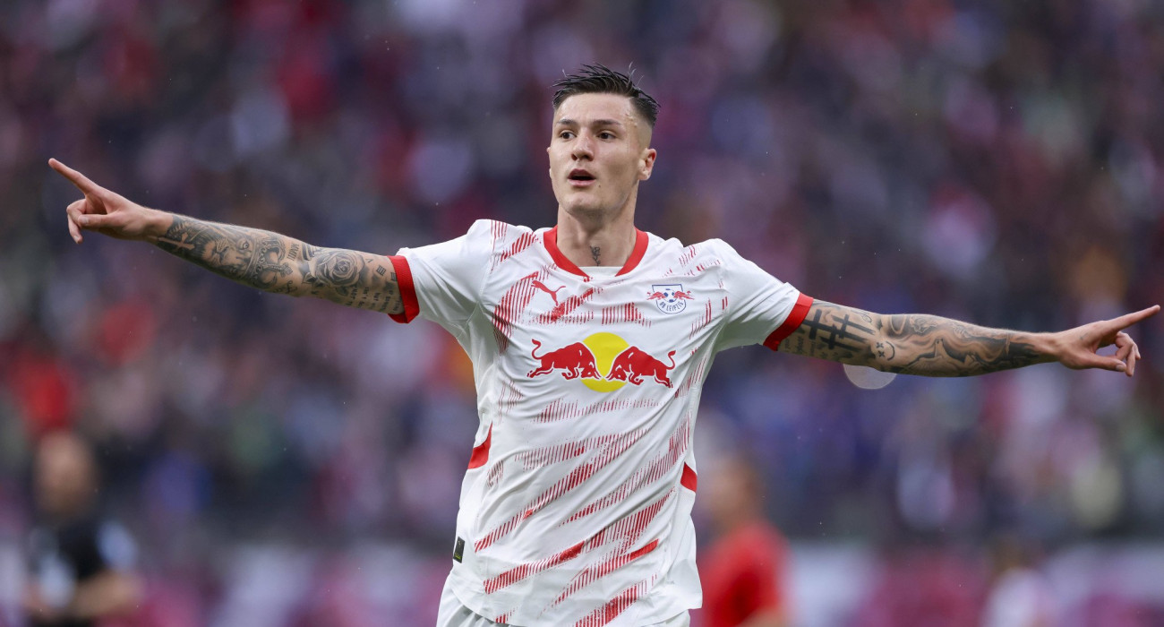 Ο Μπέντζαμιν Σέσκο πανηγυρίζει με τη Λειψία / Πηγή: Imago