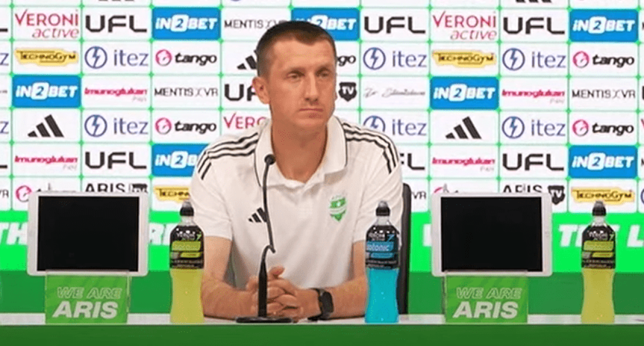 Ο Αρτσιόμ Ράντζκοφ στην press conference πριν την αναμέτρηση με την ΑΕΚ/ Screenshot
