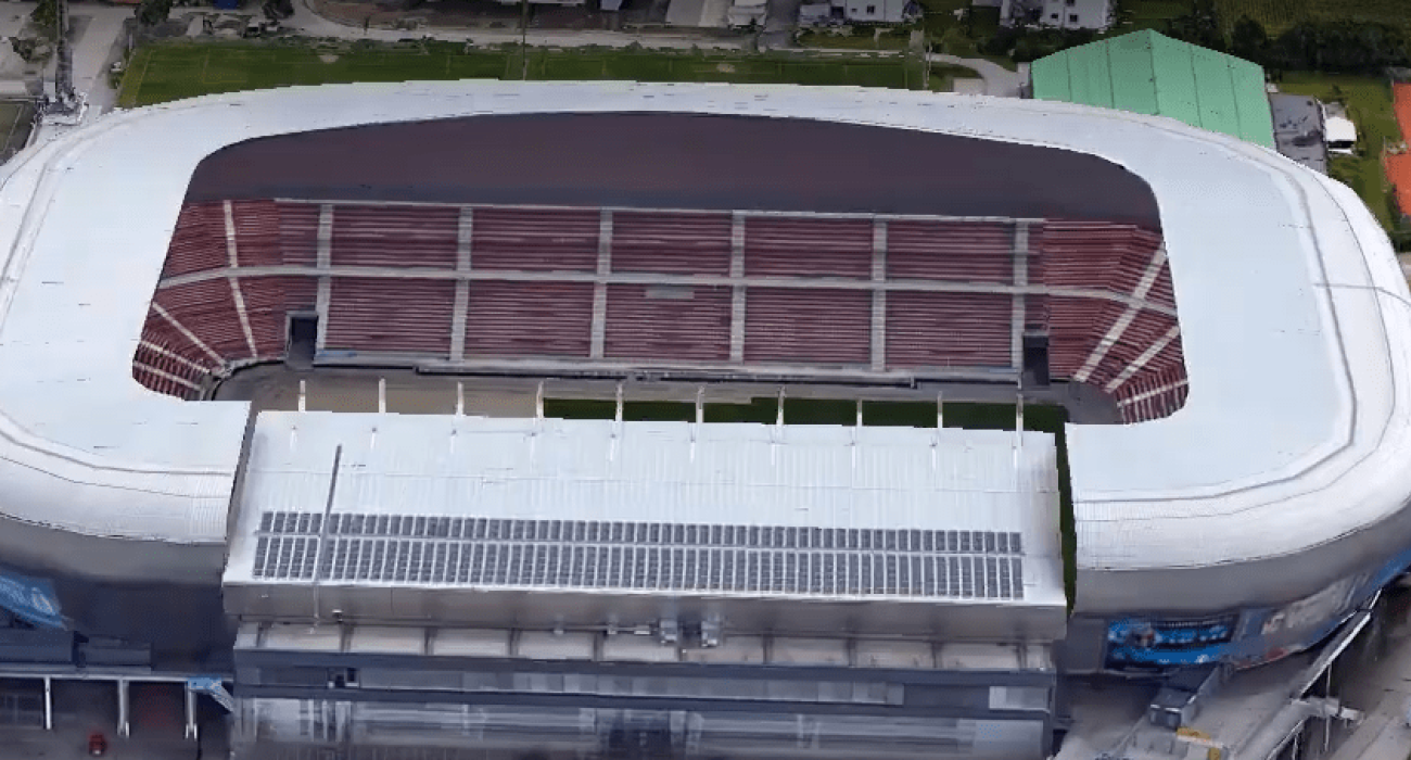 Το γήπεδο του επναληπτικού Βόλφσμπεργκερ - ΠΑΟΚ στο Κλάγκενφουρτ/ Screenshot