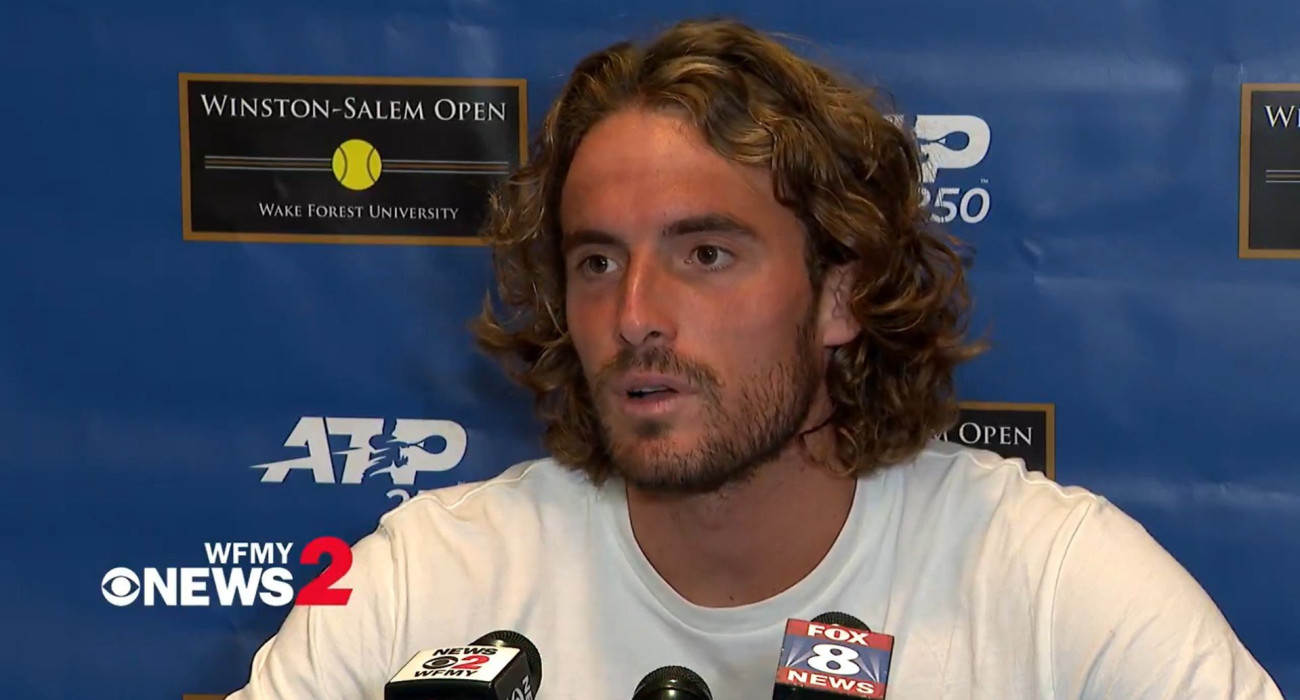 Ο Στέφανος Τσιτσιπάς στη συνέντευξη πριν την πρεμιέρα του στο Winston-Salem Open / Screenshot