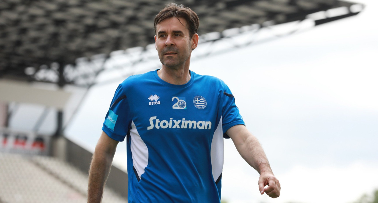 Ο Βασίλης Τσιάρτας σε προπόνηση της Εθνικής ομάδας «Legends 2004» / Πηγή: Intime