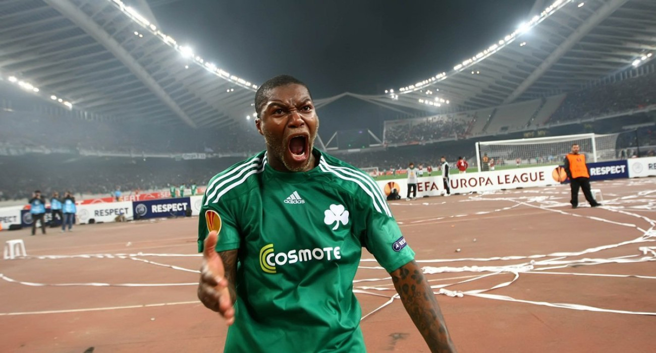 Ο Τζιμπρίλ Σισέ πανηγυρίζει το γκολ του απέναντι στην Ρόμα / Πηγή: InTime