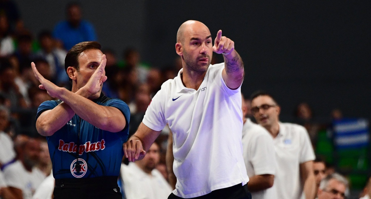 Ο Βασίλης Σπανούλης στον πάγκο της Εθνικής, Πηγή: Eurokinissi