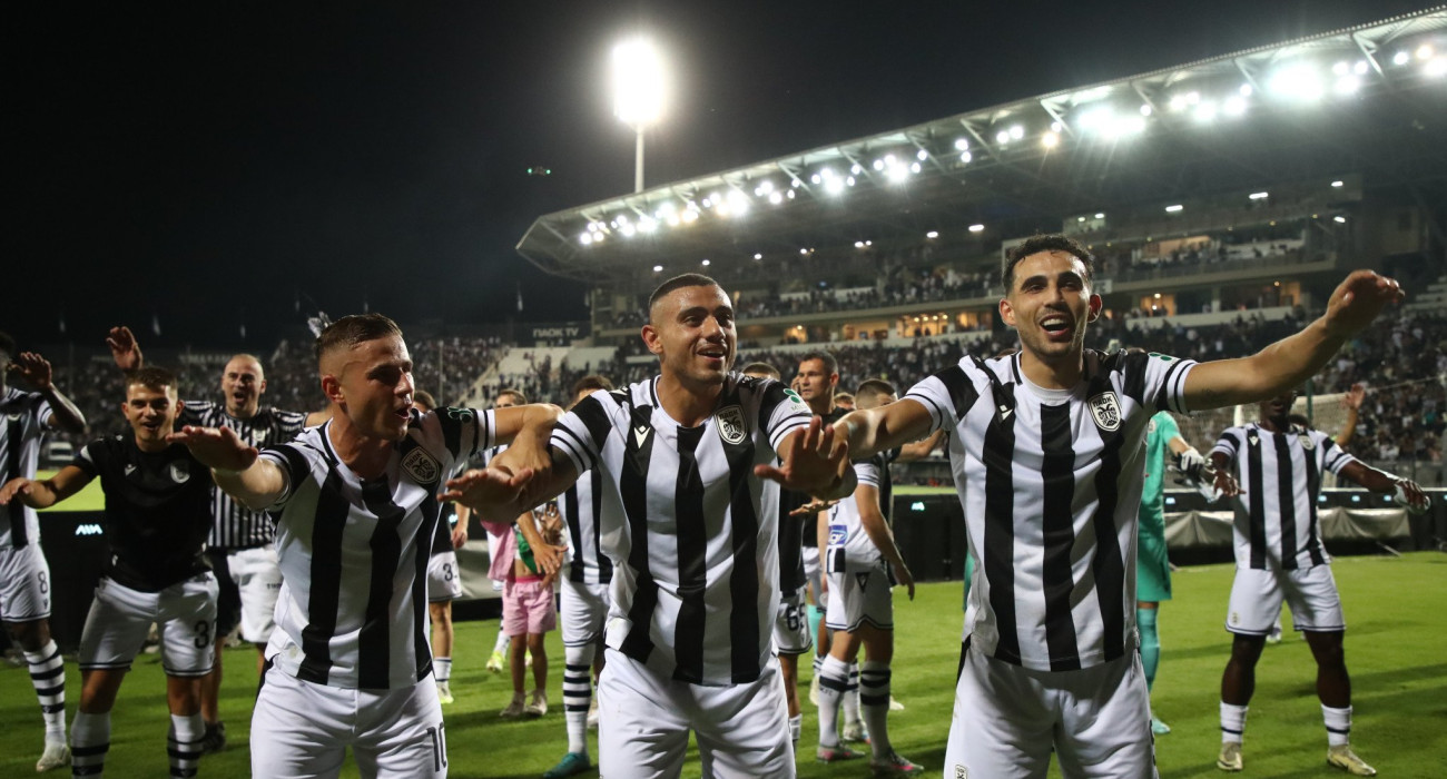 Οι παίκτες του ΠΑΟΚ πανηγυρίζουν / Πηγή: Eurokinissi