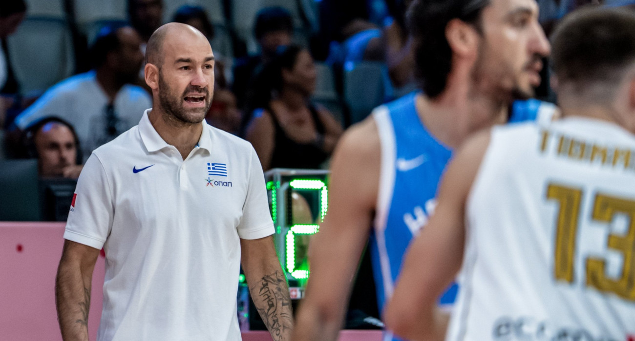 Ο Βασίλης Σπανούλης στον πάγκο της Εθνικής, Πηγή: Eurokinissi