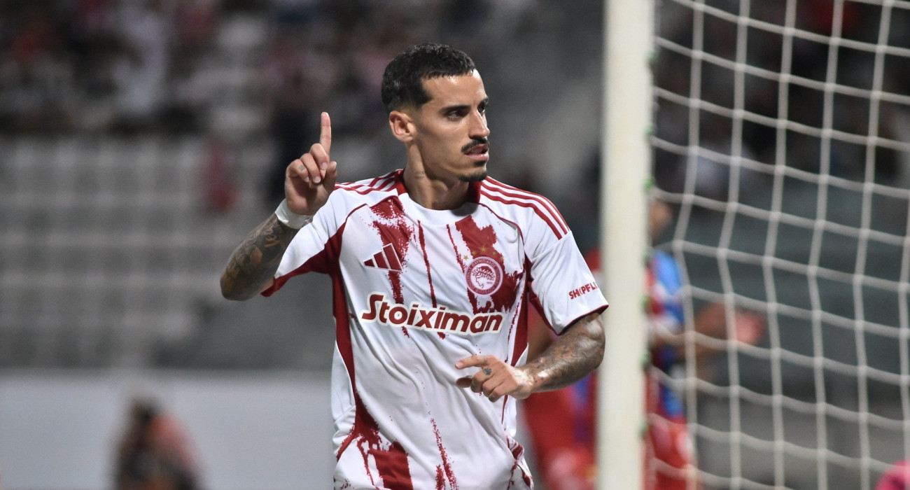 Ο Τσικίνιο πανηγυρίζει το γκολ του κόντρα στον Βόλο / Πηγή: Eurokinissi