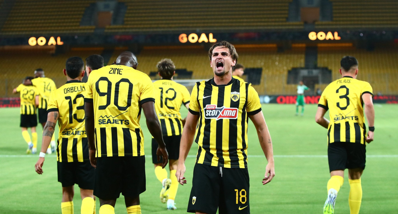 Οι ποδοσφαιριστές της ΑΕΚ πανηγυρίζουν / Πηγή: Eurokinissi