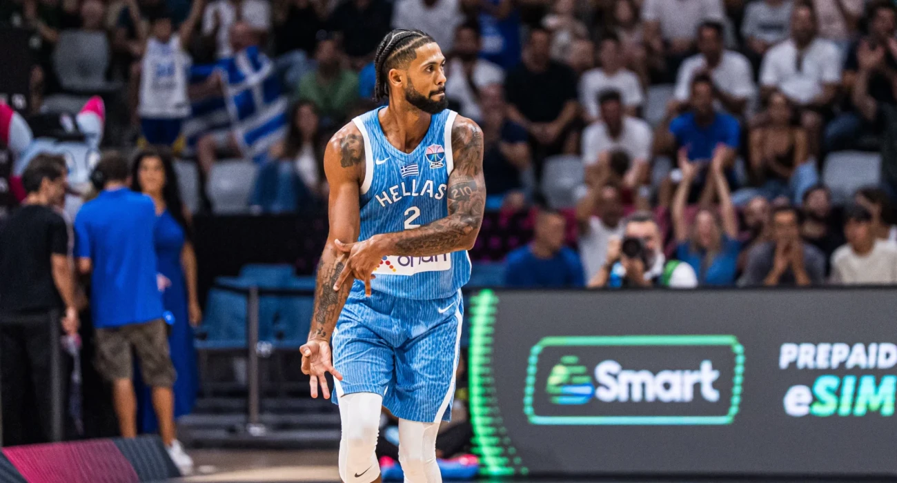 Ο Τάιλερ Ντόρσεϊ πανηγυρίζει τρίποντό του - Πηγή: FIBA