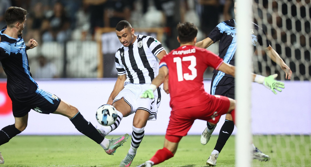 Το τελείωμα του Γιώργου Γιακουμάκη στο 4-0 του ΠΑΟΚ - Ριέκα / Πηγή: Eurokinissi