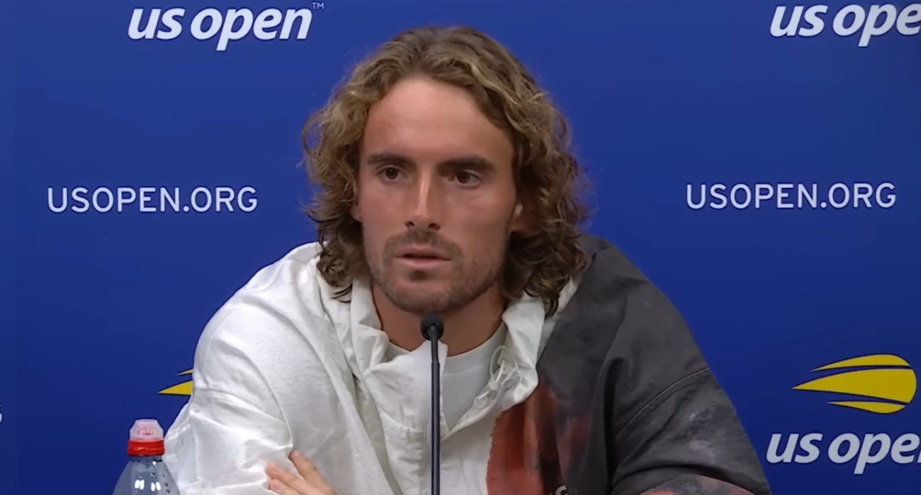 Ο Στέφανος Τσιτσιπάς στην συνέντευξη Τύπου στο US Open / Screenshot