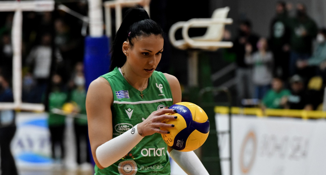 Η Εύα Χαντάβα με την φανέλα του Παναθηναϊκού στο βόλεϊ γυναικών / Πηγή: Eurokinissi