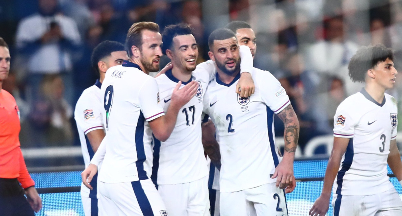 Οι παίκτες της εθνικής ομάδας της Αγγλίας πανηγυρίζουν / Πηγή: Eurokinissi