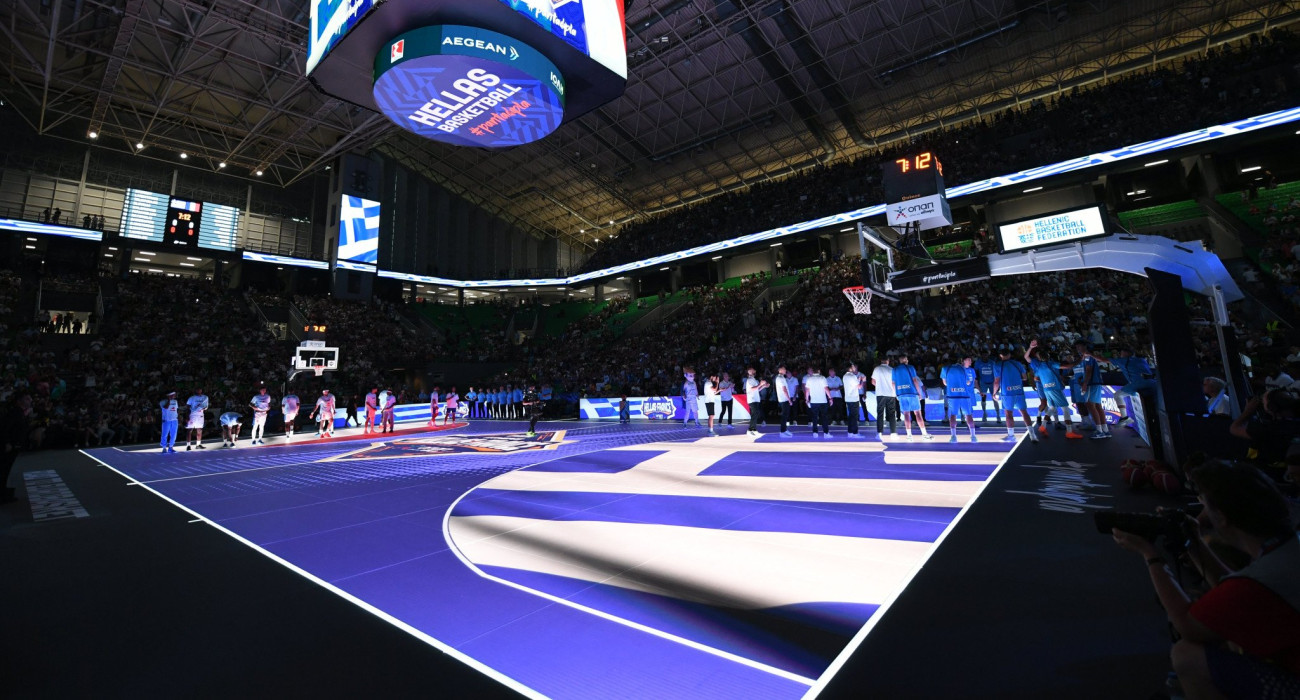 Το ΟΑΚΑ σε... εθνική απόχρωση / Πηγή: Eurokinissi