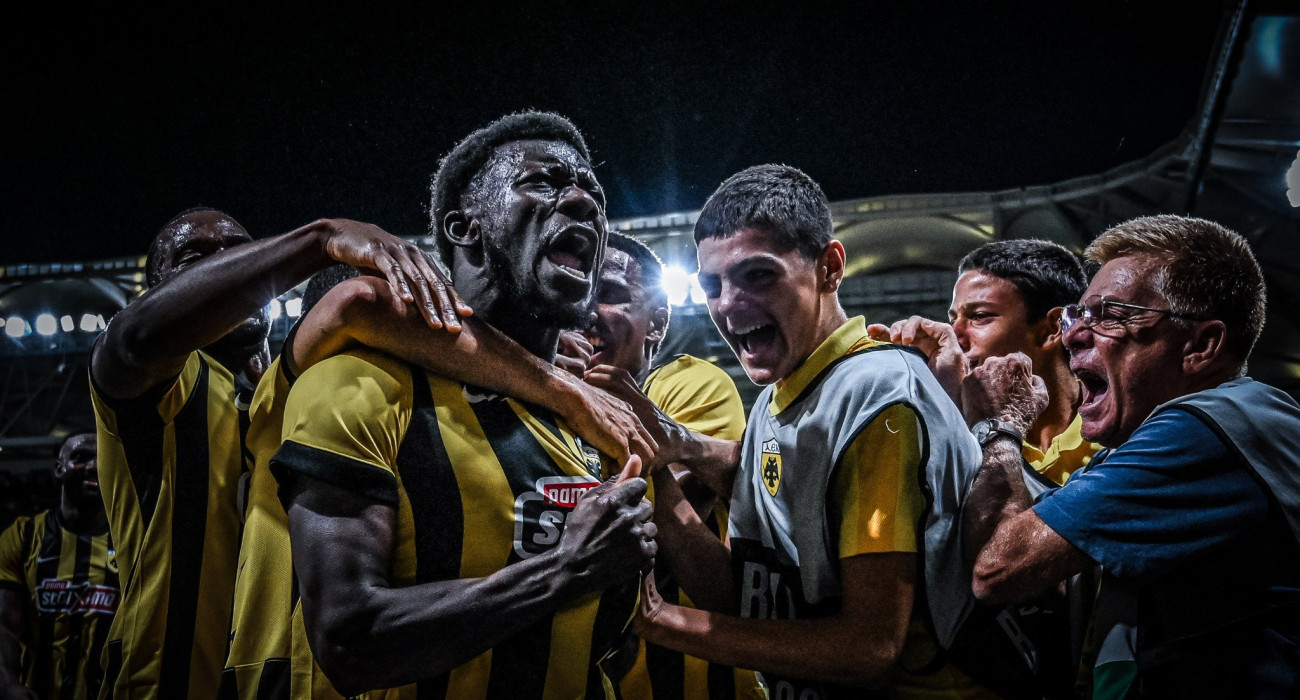 Οι παίκτες της ΑΕΚ πανηγυρίζουν / Πηγή: Eurokinissi