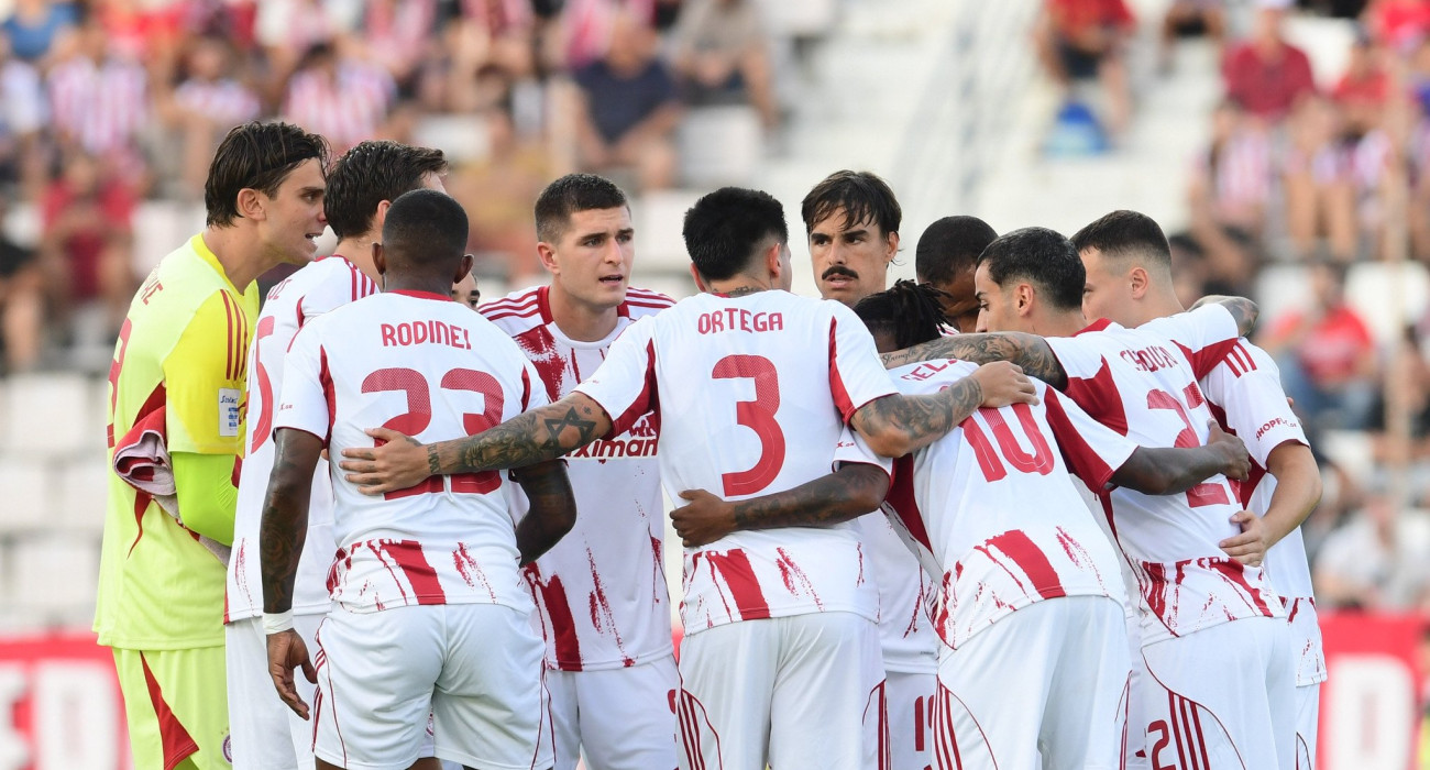 Οι παίκτες του Ολυμπιακού πανηγυρίζουν / Πηγή: Eurokinissi