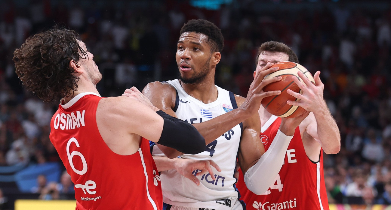 Ο Γιάννης Αντετοκούνμπο στο ματς με την Τουρκία /Πηγή: Eurokinissi