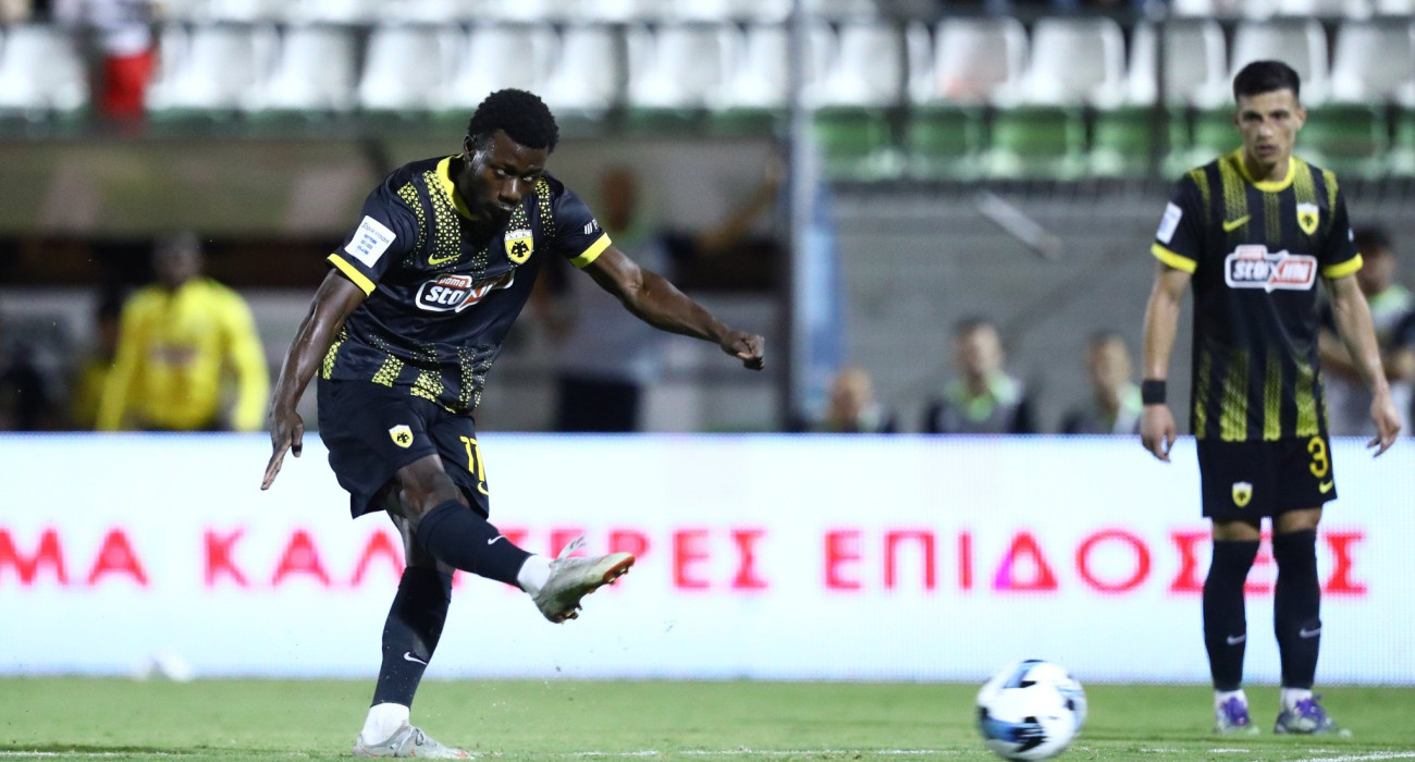 Η στιγμή του γκολ του Αμπουμπακαρί Κοϊτά στο Λεβαδειακός-ΑΕΚ / Πηγή: Eurokinissi