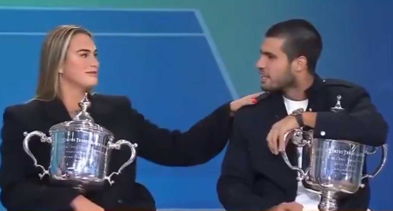 Η στιγμή που η Σαμπαλένκα αποκαλεί «Γιανίκ» τον Κάρλος Αλκαράθ / Screenshot