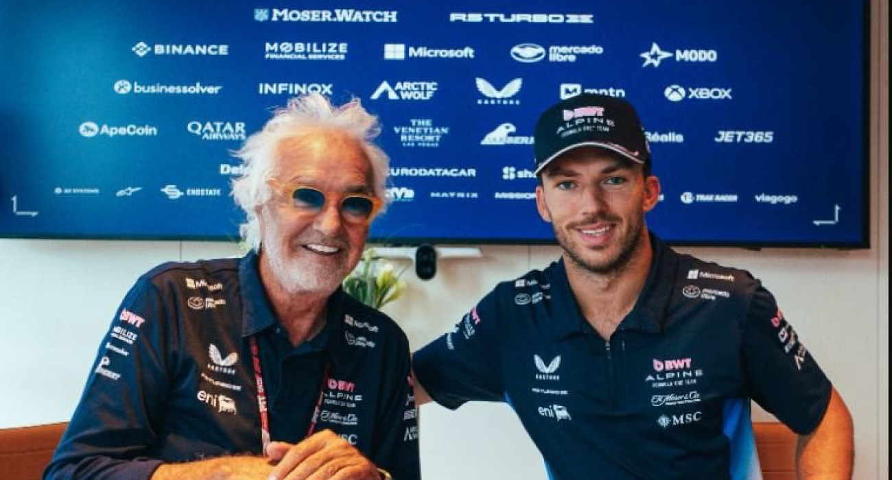 Ο Φλάβιο Μπριατόρε και ο Πιερ Γκασλί/ @alpinef1team