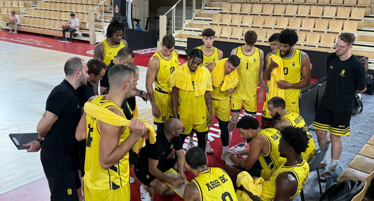 Οι παίκτες του Άρη στο φιλικό με την Μονακό / Πηγή: Aris BC