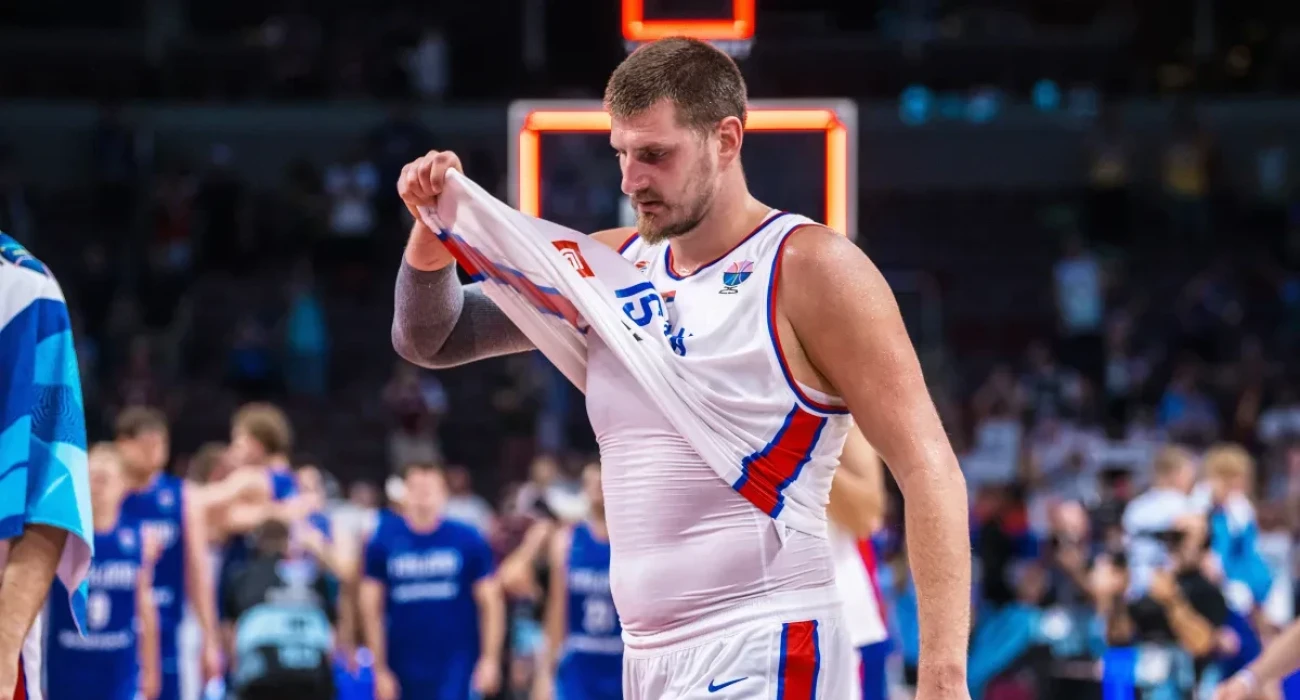 Ο Νίκολα Γιόκιτς μετά τον σοκαριστικό αποκλεισμό της Σερβίας, Πηγή: FIBA