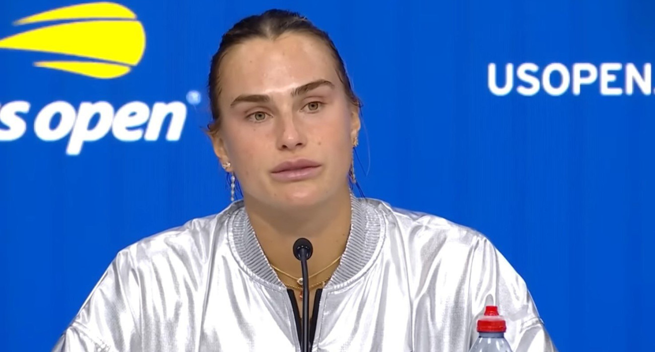 Η Αρίνα Σαμπαλένκα στη συνέντευξη Τύπου μετά τη νίκη της στο US Open / Screenshot