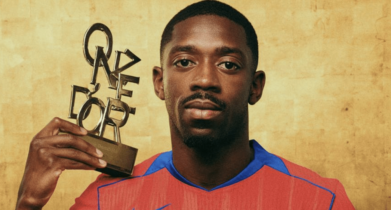 Ο Ουσμάν Ντεμπελέ με το Onze d'Or / Πηγή: Printscreen