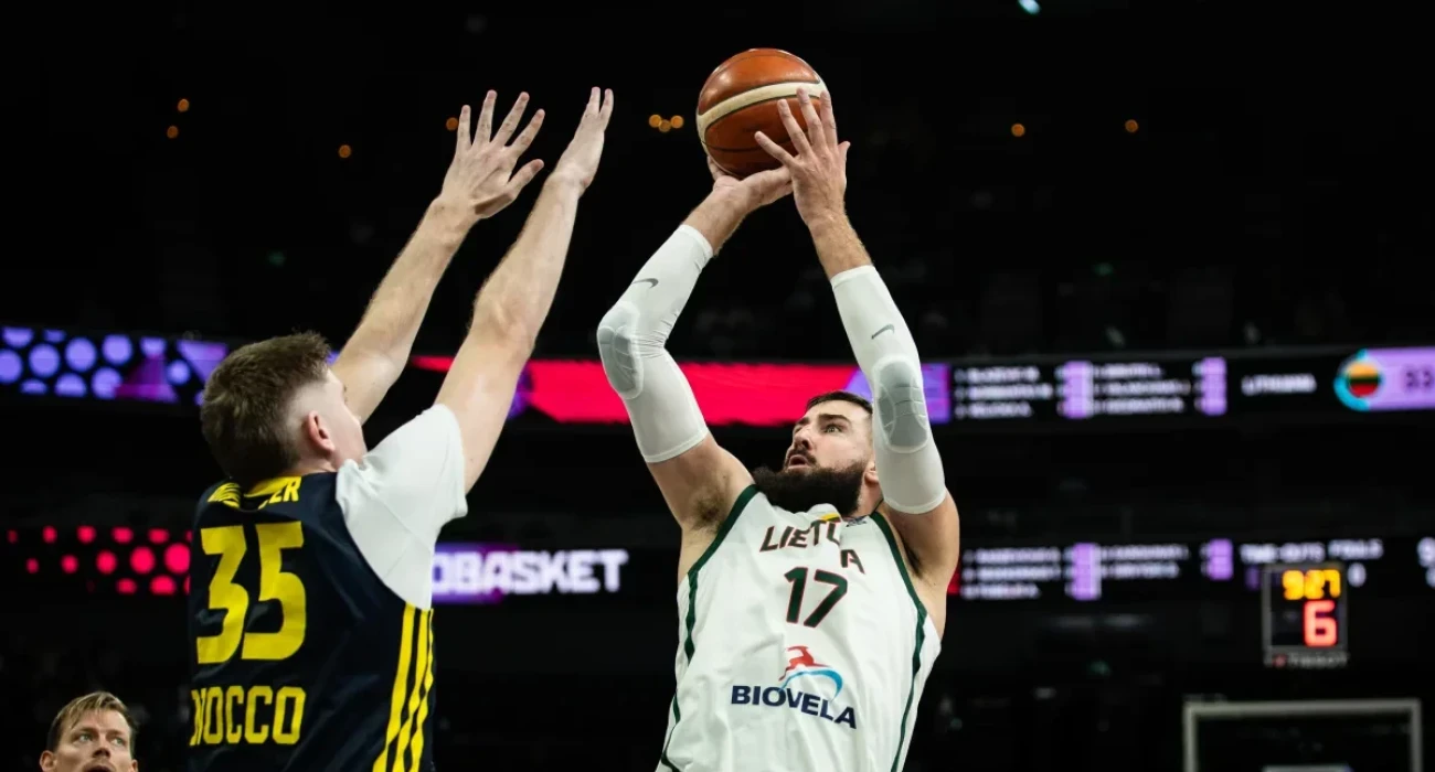 Ο Γιόνας Βαλαντσιούνας σε παιχνίδι της Λιθουανίας, Πηγή: FIBA