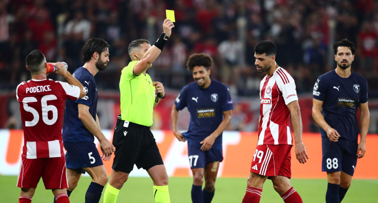 Η στιγμή της κίτρινης κάρτας στον Ταρέμι / Πηγή: Eurokinissi