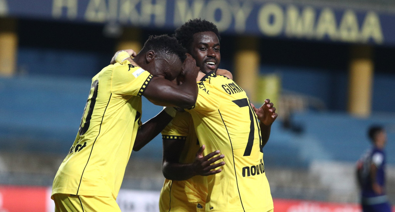 Οι παίκτες του Άρη πανηγυρίζουν / Πηγή: Eurokinissi