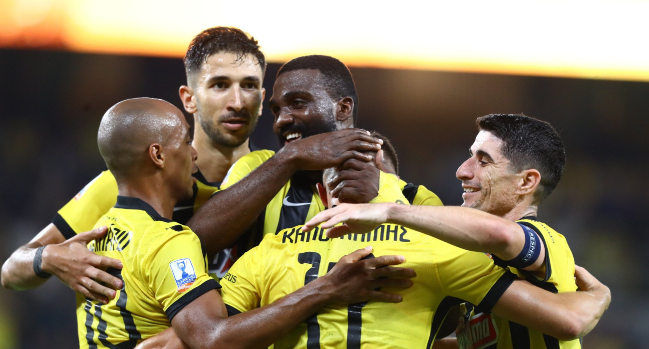 Οι παίκτες της ΑΕΚ πανηγυρίζουν / Πηγή: Eurokinissi