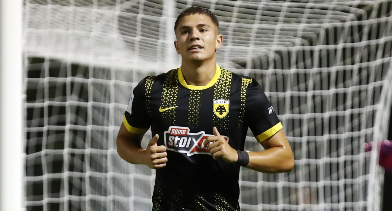 O Δημήτρης Καλοσκάμης στο Λεβαδειακός-ΑΕΚ / Πηγή: Intime