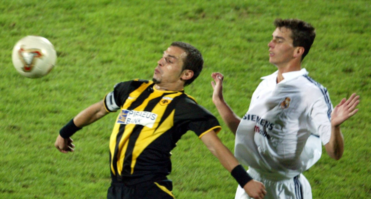 Ο Ντέμης Νικολαΐδης με την ΑΕΚ κόντρα στη Ρεάλ / Πηγή: Eurokinissi